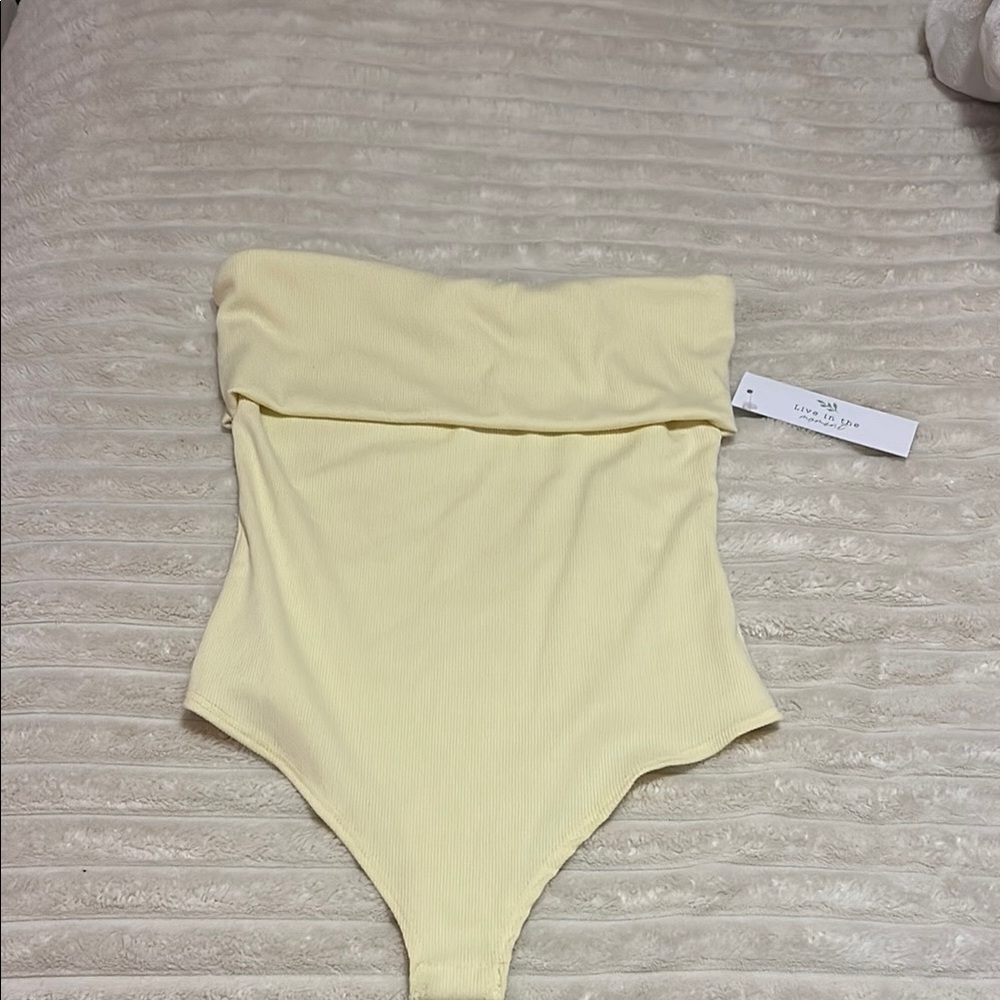 Yellow Strapless Bodysuit